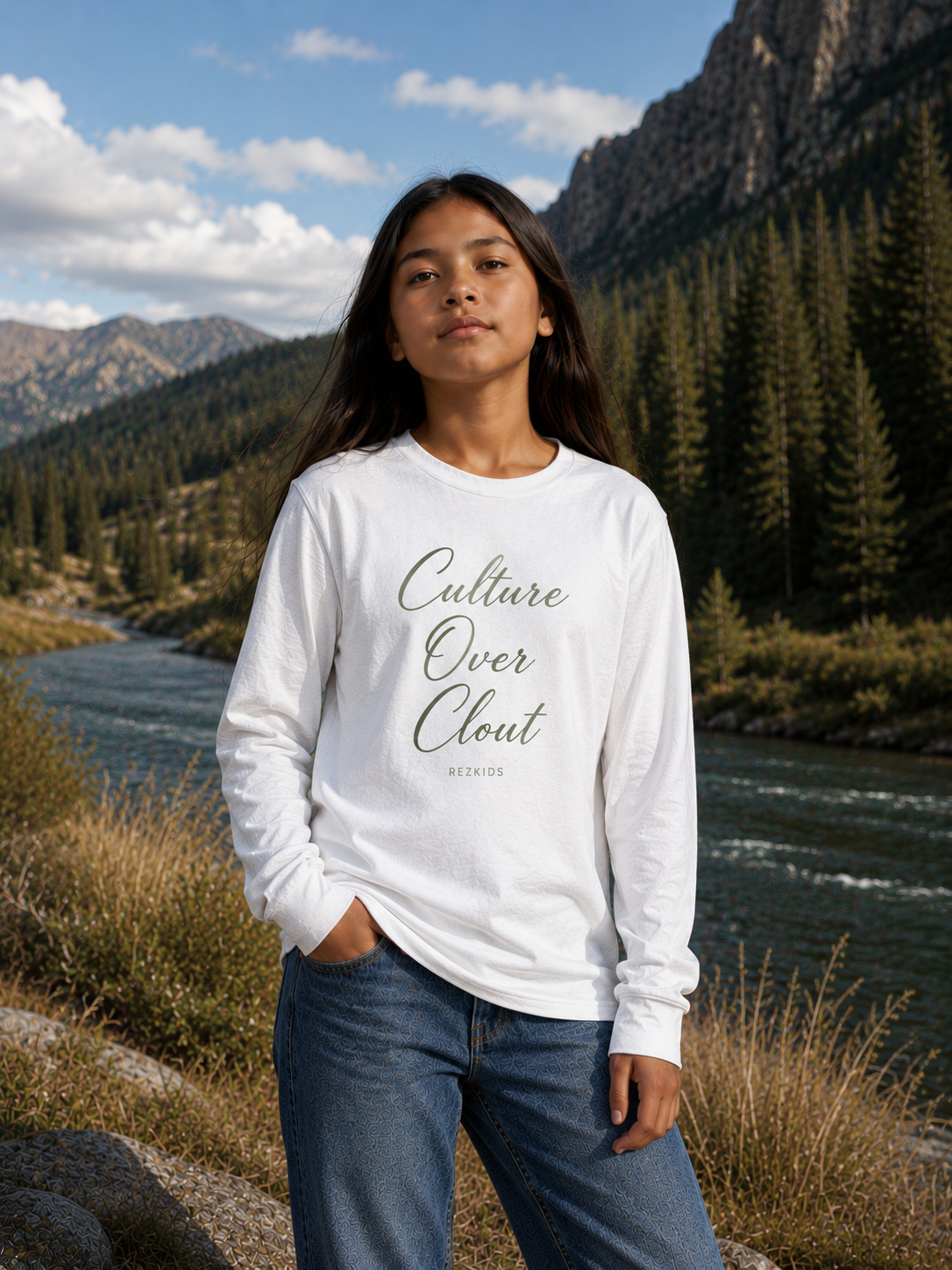 Culture Over Clout Youth Long Sleeve Tee