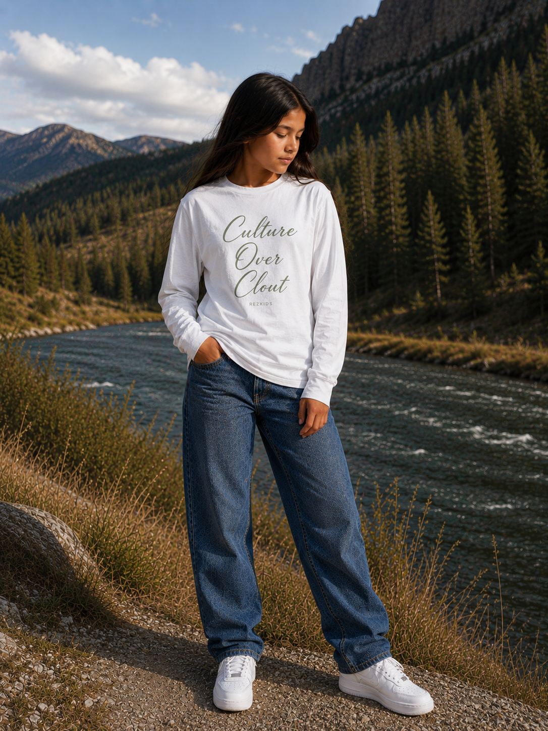 Culture Over Clout Youth Long Sleeve Tee