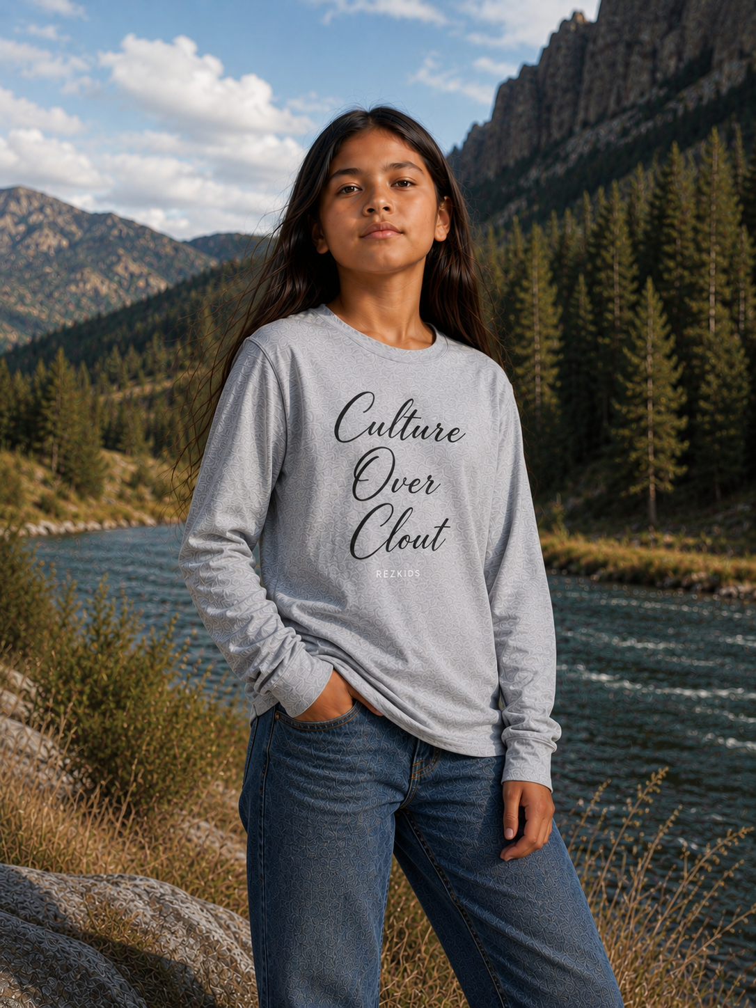 Culture Over Clout Youth Long Sleeve Tee