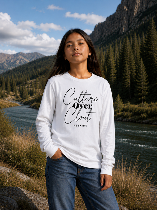 Culture Over Clout Youth Long Sleeve Tee