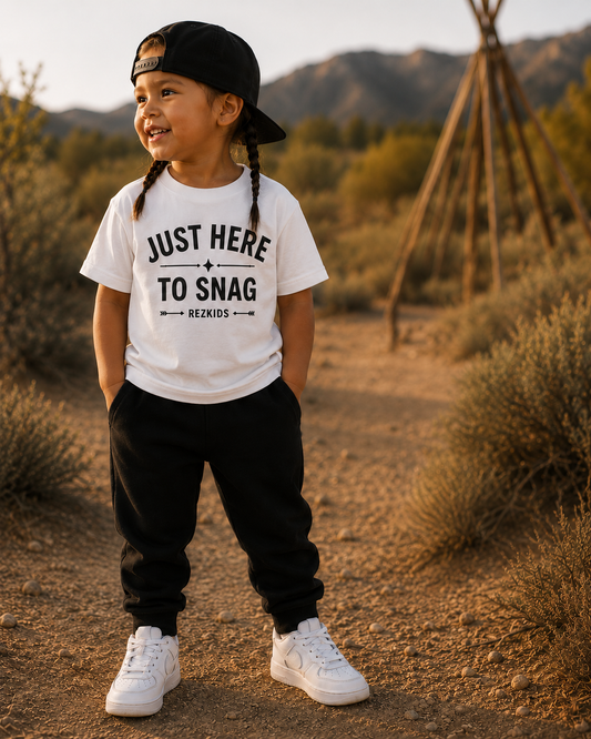 Just Here To Snag Kids Tee