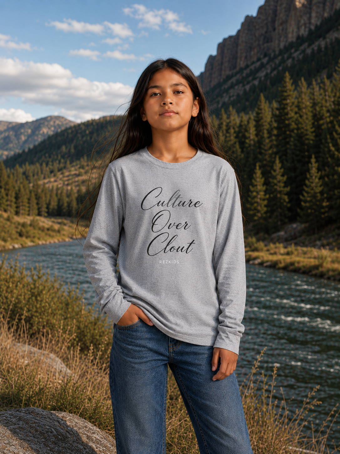 Culture Over Clout Youth Long Sleeve Tee